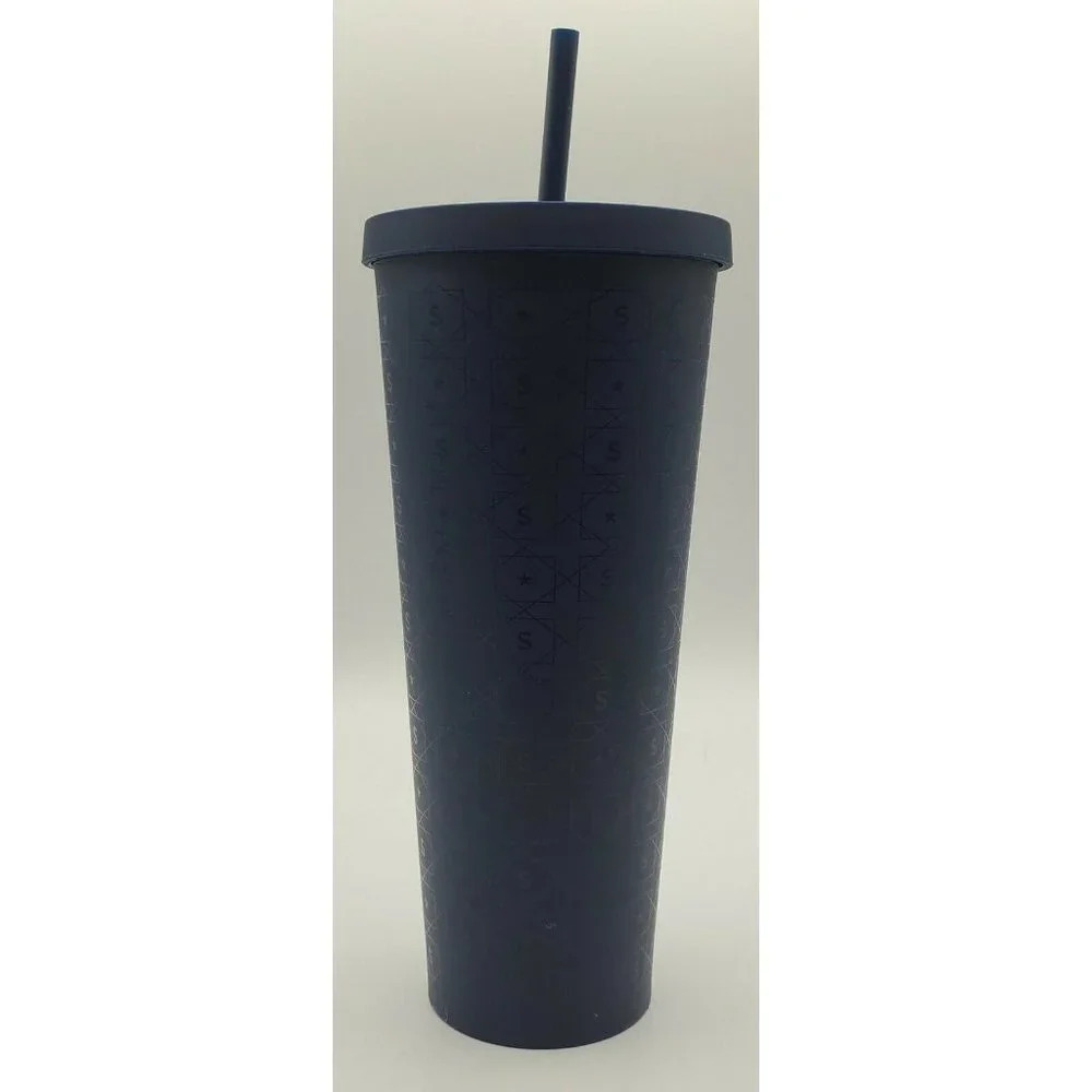 STARBUCKS Matte Navy Blue S and Star Pattern LOGO - Picture 4 of 10